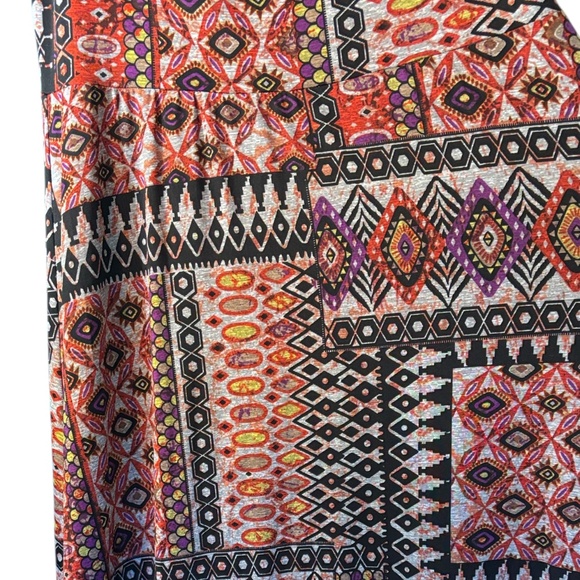 NWOT-Bisou Bisou Multicolor Geometric Maxi Dress - Picture 6 of 8